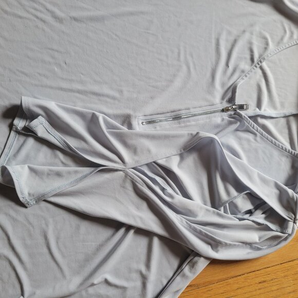 CHAUS New York Womens 1X Light Blue Zip-Front Tunic Top - Picture 7 of 7